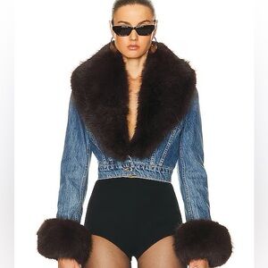 Alexander Wang Fur Demim Jacket